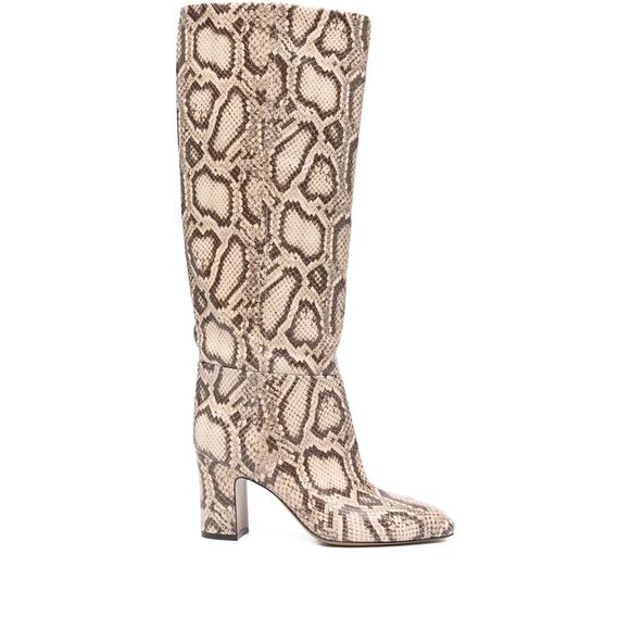 Paris Texas Python Print Boots 80mm Heel - 39.5 Naturale - Picture 2 of 5